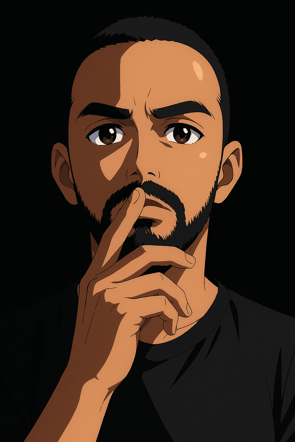 Anime Style Portrait Print of Man